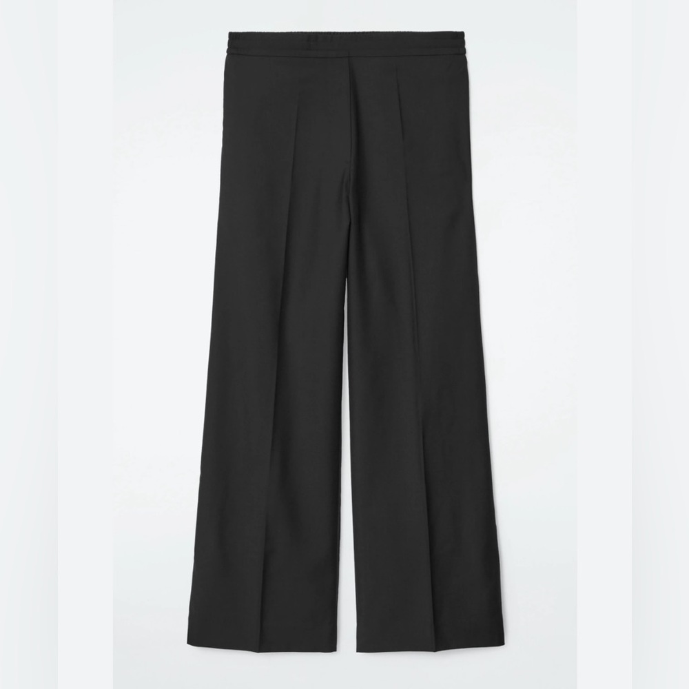 COS Elasticated Wool Straight Leg Pants in Black Size 4. NWT